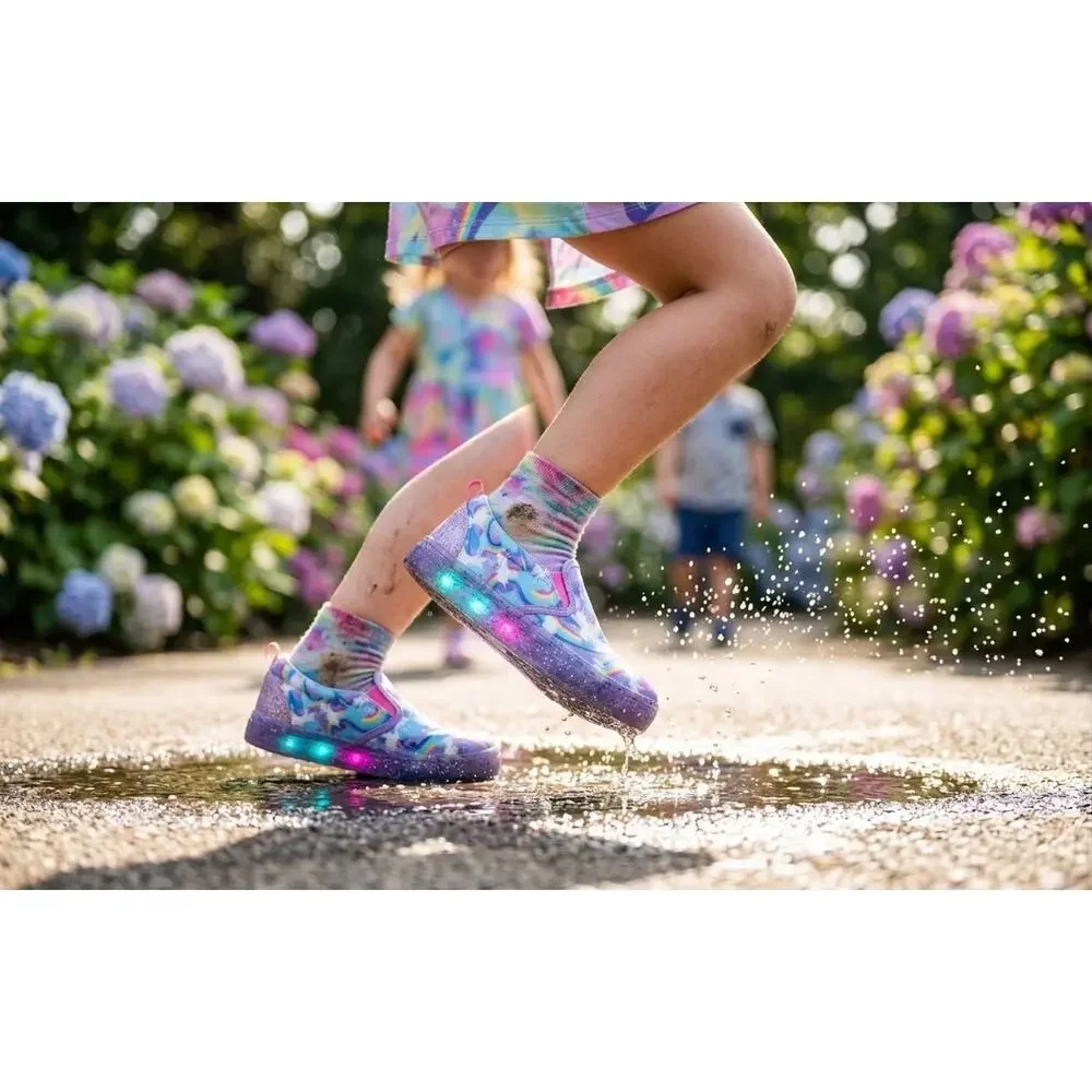 NWT❤️Skechers Girls S-Lights: Unicorn Chaser Light-Up sz2